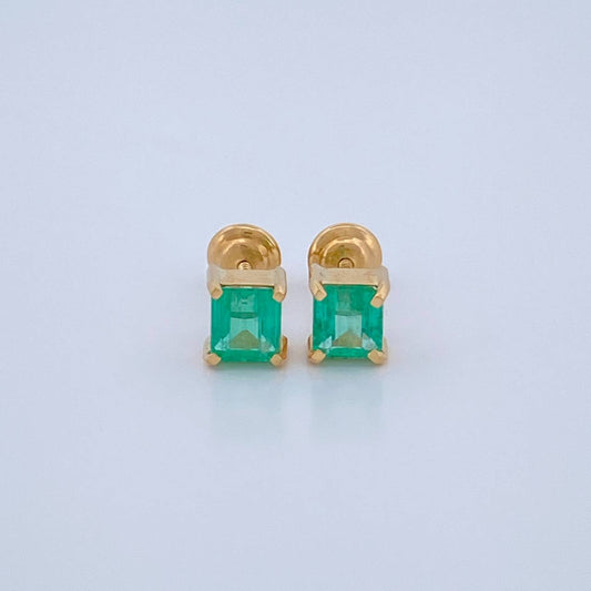Topos Cuadros Esmeralda 1.2gr / 4.77mm Oro Amarillo 18K %