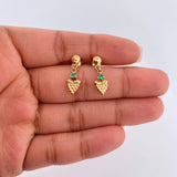 Topos Arete Uva Esmeralda 1.5gr / 3/4 in / 6.75mm Oro Amarillo 18K %