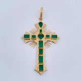 Dije Cruz Plana Aurora Esmeralda 7.1gr / 2 1/2 in / Oro Amarillo 18K %