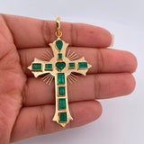 Dije Cruz Plana Aurora Esmeralda 7.1gr / 2 1/2 in / Oro Amarillo 18K %