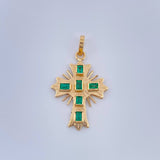 Dije Cruz Plana Aurora Esmeralda 1.4gr / 1 in / Oro Amarillo 18K %