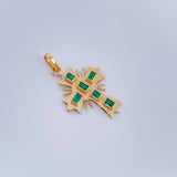 Dije Cruz Plana Aurora Esmeralda 1.4gr / 1 in / Oro Amarillo 18K %