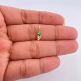 Dije Troquel Hojas Esmeralda 0.25gr / 1/2 in / Oro Amarillo 18K %