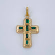 Dije Cruz Encocada Esmeralda 1.4gr / 1 in / Oro Amarillo 18K %