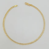 Tobillera Cubana 3.4gr / 9 3/4 in / 3mm Oro Amarillo +1 18K *