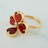 Anillo Trebol Corazones 5.05gr / T6 3/4 / Oro Amarillo 18K $