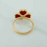 Anillo Trebol Corazones 5.05gr / T6 3/4 / Oro Amarillo 18K $