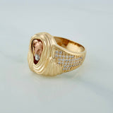 Anillo Rostro Cristo 8.15gr / T10 1/4 / Tres Oros 18K $