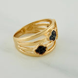 Anillo Trebol 4.35gr / T5 3/4 / Dos Oros Negro Amarillo 18K $