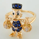 Ring Duck Money Bag 4.15gr / T6 / Three Golds 18K $