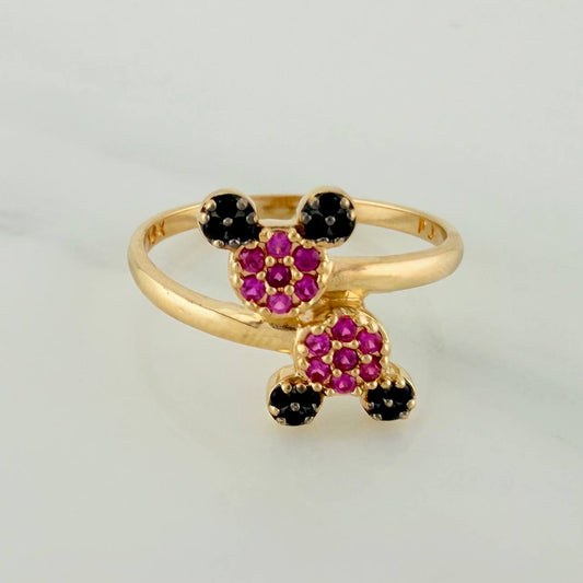 Anillo Raton 2.3gr / T6 1/4 / Dos Oros Amarillo Negro 18K $