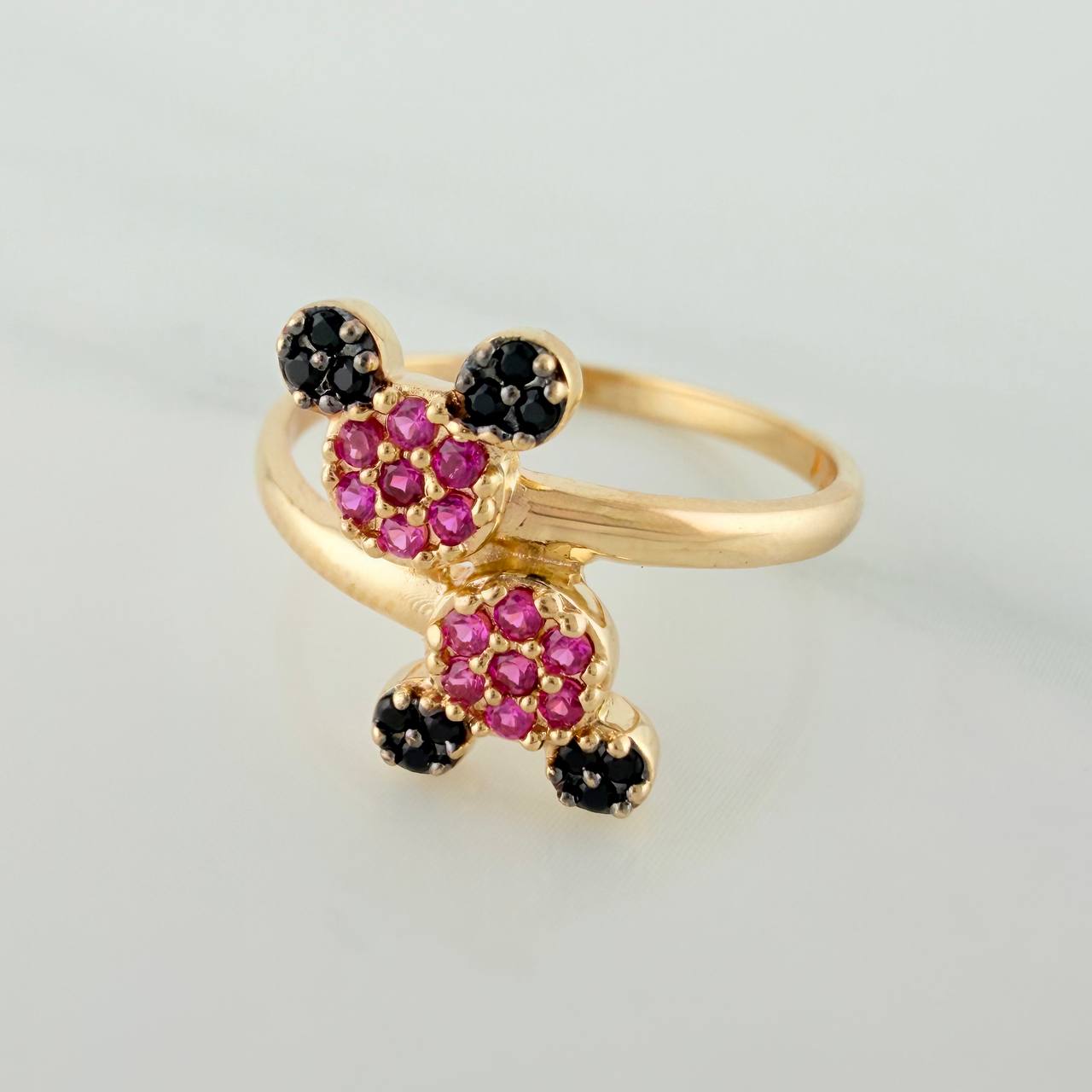 Anillo Raton 2.3gr / T6 1/4 / Dos Oros Amarillo Negro 18K $
