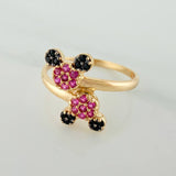 Anillo Raton 2.3gr / T6 1/4 / Dos Oros Amarillo Negro 18K $