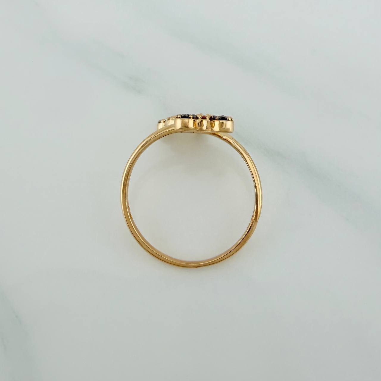 Anillo Raton 2.3gr / T6 1/4 / Dos Oros Amarillo Negro 18K $