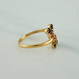 Anillo Raton 2.3gr / T6 1/4 / Dos Oros Amarillo Negro 18K $