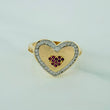 Anillo Corazon  4.35gr / T7 / Dos Oros Amarillo Blanco 18K $