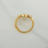 Anillo Corazon  4.35gr / T7 / Dos Oros Amarillo Blanco 18K $