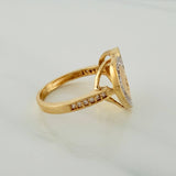 Anillo Corazon  4.35gr / T7 / Dos Oros Amarillo Blanco 18K $