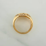 Ring Signet Crown 8.4gr / T10 1/2 / Two Golds Yellow White 18K $