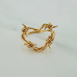 Anillo Corazon Alambrado 2.2gr / T3 1/2 / Oro Amarillo 18K $