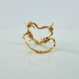 Anillo Corazon Alambrado 2.2gr / T3 1/2 / Oro Amarillo 18K $