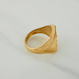 Anillo Sello Caballo 8.7gr / T9 / Dos Oros Amarillo Blanco 18K $