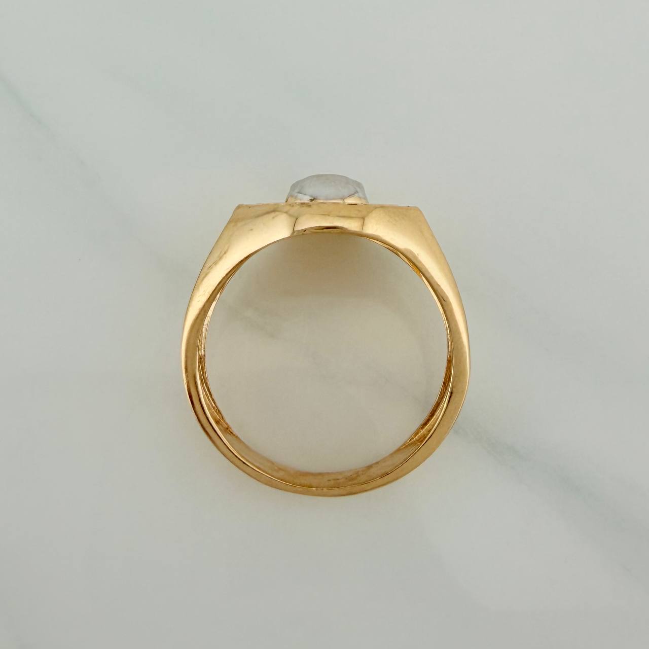 Anillo Calavera 10gr / T10 1/2 / Dos Oros Amarillo Blanco 18K $