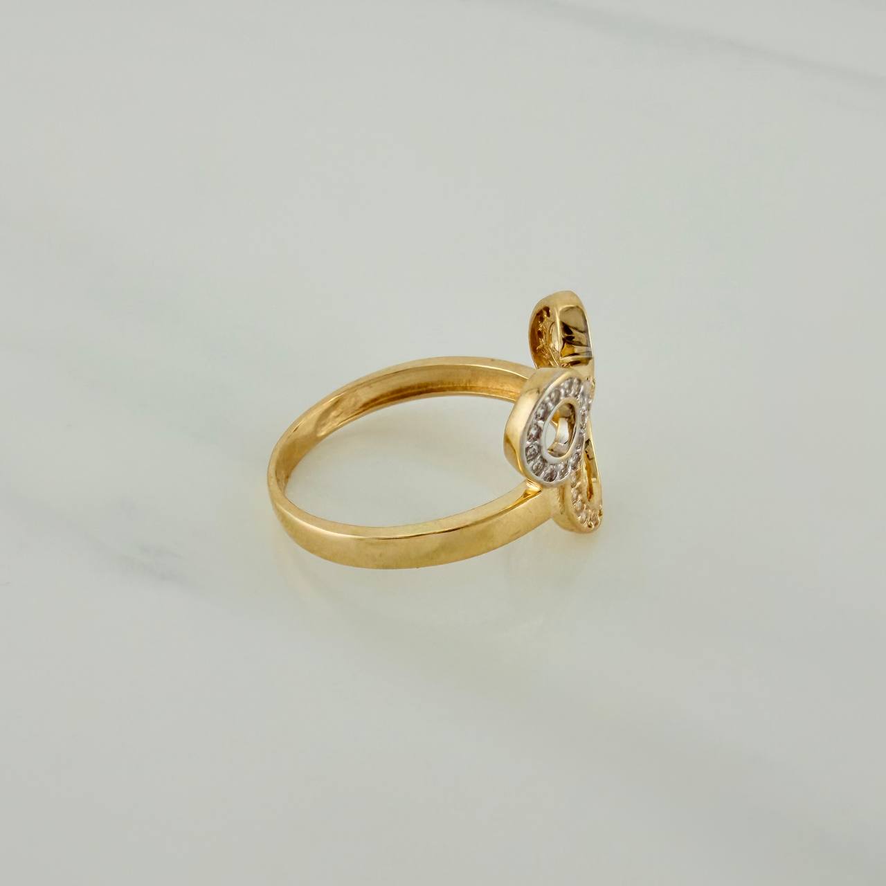 Anillo Raton 2.6gr / T6 1/4 / Dos Oros Amarillo Blanco 18K $