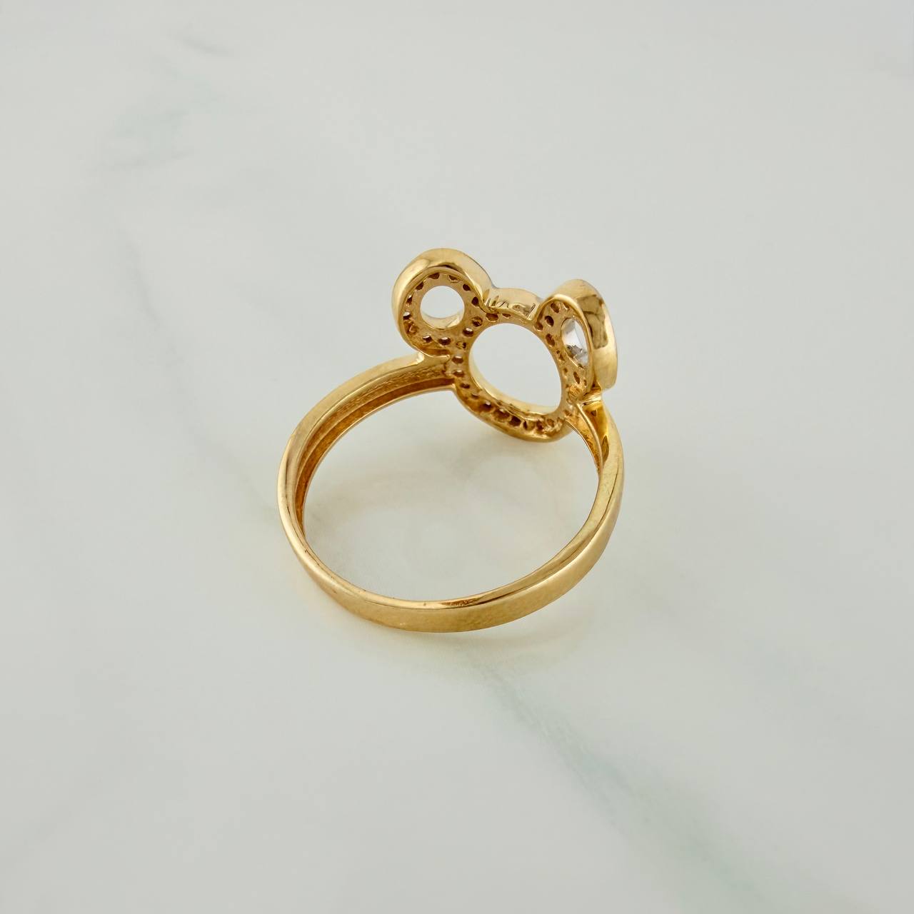 Anillo Raton 2.6gr / T6 1/4 / Dos Oros Amarillo Blanco 18K $