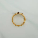 Anillo Rostro Gato 3.35gr / T6 1/4 / Dos Oros Negro Amarillo 18K $