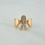 Anillo Niño Corazones 5.05gr / T6 / Dos Oros Amarillo Blanco 18K $