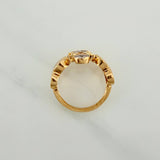 Anillo Niño Corazones 5.05gr / T6 / Dos Oros Amarillo Blanco 18K $