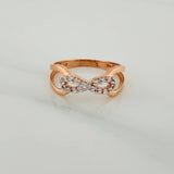 Infinity Ring 1.8gr / T5 1/4 / Two-Tone White Rose Gold 18K $