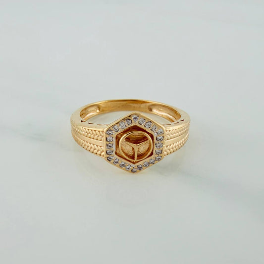 Mercedes Ring 5gr / T9 / Two-Tone Yellow White Gold 18K $
