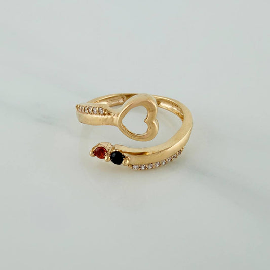 Anillo Abrazo Corazon 2.5gr / T6 1/2 / Oro Amarillo 18K $