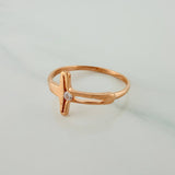 Anillo Cruz 1.55gr / T7 3/4 / Oro Rosa 18K $