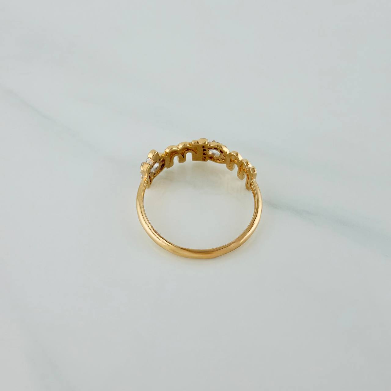 Anillo Mama 2gr / T6 3/4 / Dos Oros Amarillo Blanco 18K $
