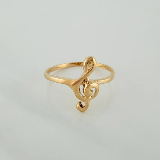 Anillo Nota Musical 1.45gr / T6 / Oro Amarillo 18K $