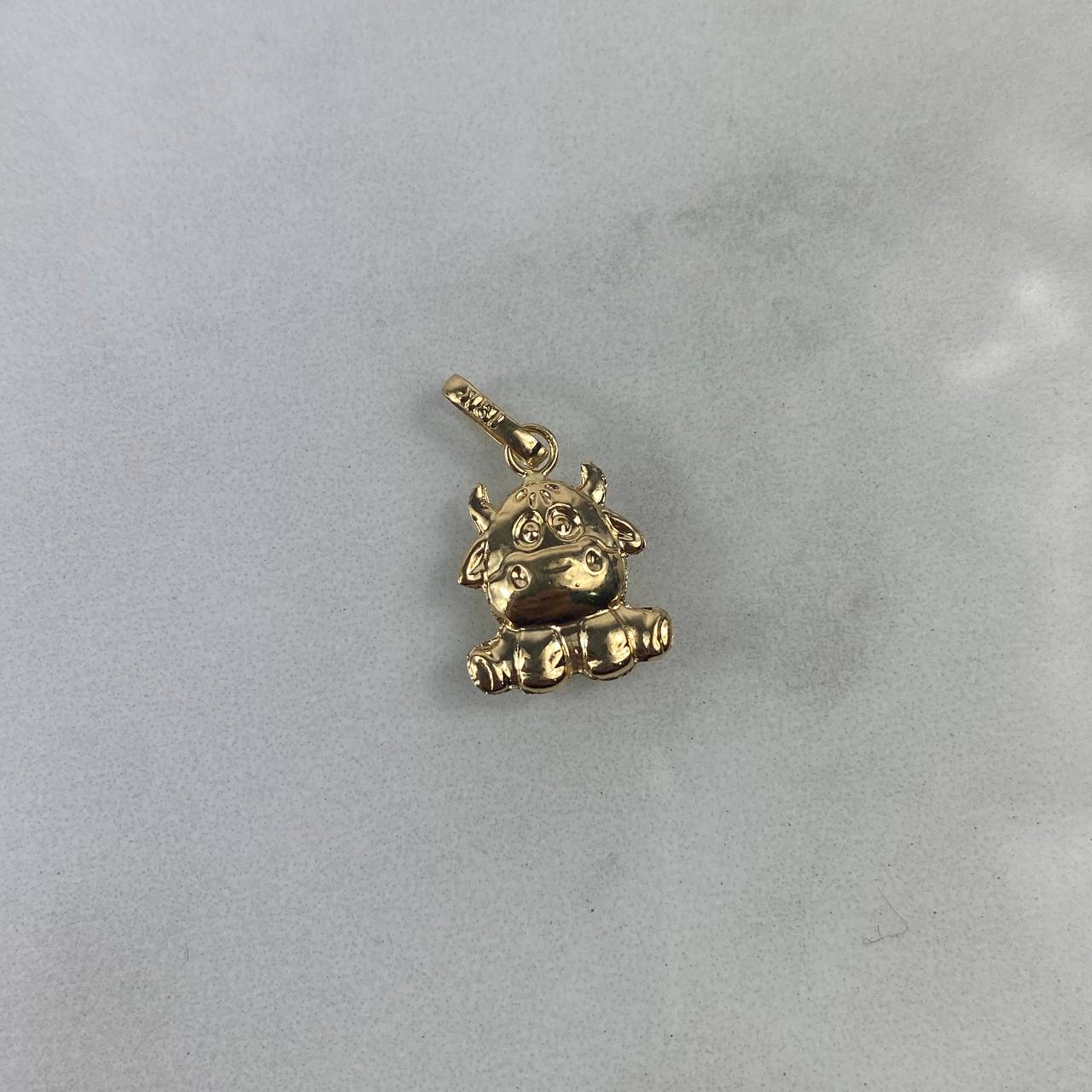 Pendant Cow 0.7gr / 2cm Stamped Yellow Gold
