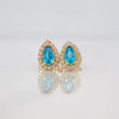 Stud Earrings Halo Drop 1.25g / in / 6mm Yellow Gold 18K