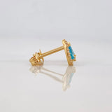 Stud Earrings Halo Drop 1.25g / in / 6mm Yellow Gold 18K