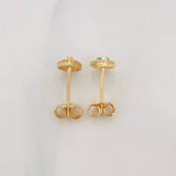 Stud Earrings Halo Drop 1.25g / in / 6mm Yellow Gold 18K