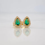 Stud Earrings Halo Drop 1.25g / in / 6mm Yellow Gold 18K