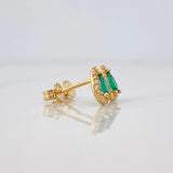 Stud Earrings Halo Drop 1.25g / in / 6mm Yellow Gold 18K