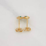 Stud Earrings Halo Drop 1.25g / in / 6mm Yellow Gold 18K