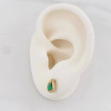 Stud Earrings Halo Drop 1.25g / in / 6mm Yellow Gold 18K