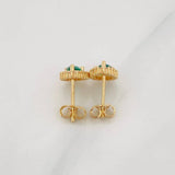 Stud Earrings Halo Drop 2.05g / in / 7.5mm Yellow Gold 18K