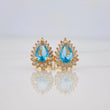 Stud Earrings Halo Drop 1.25g / in / 6mm Yellow Gold 18K