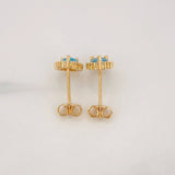Stud Earrings Halo Drop 1.25g / in / 6mm Yellow Gold 18K