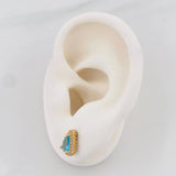 Stud Earrings Halo Drop 1.25g / in / 6mm Yellow Gold 18K